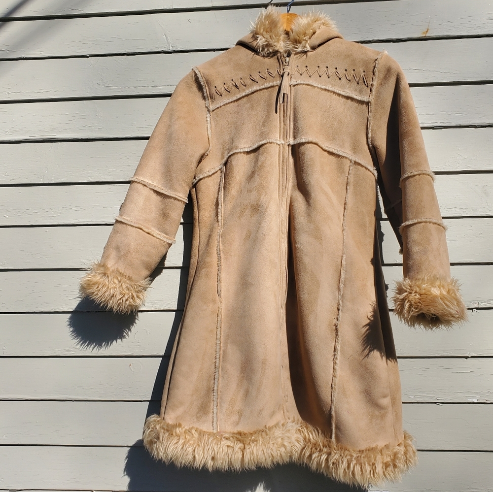 F. W. Fischer Vintage Faux Fur Lined Hooded Coat